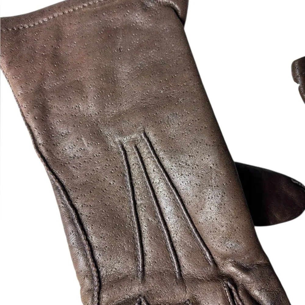 Thinsulate Brown Leather Gloves Driving Lined Small Retro 1990’s